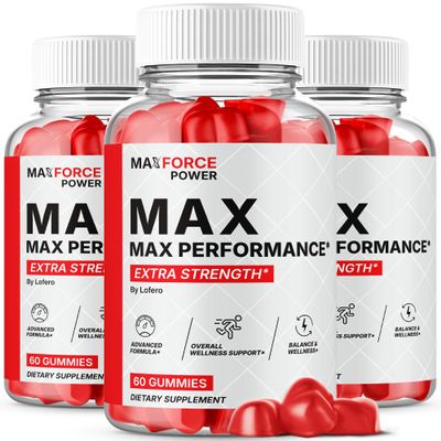 (3 Pack) MaxForce Power Gummys, Gummies For Men Advanced Maximum Strength Premium All-Natural Ingredients Performance Support Formula for Overall Health & Wellness Vitamins Supplement Gomitas (180 ct)