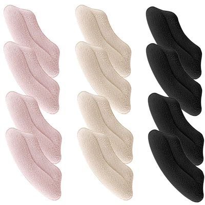 HOODANCOS Invisible Heel Pads for Women 6 Pairs, Adhesive Cuttable Heel Cushions Inserts for Loose Shoes, Anti-Slip Shoe Filler Protectors for Blisters and Friction Relief