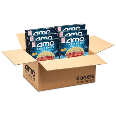 AMC Theatres Microwave Popcorn 6ct, Kettle Butter - Case of 6 (6, Butter)