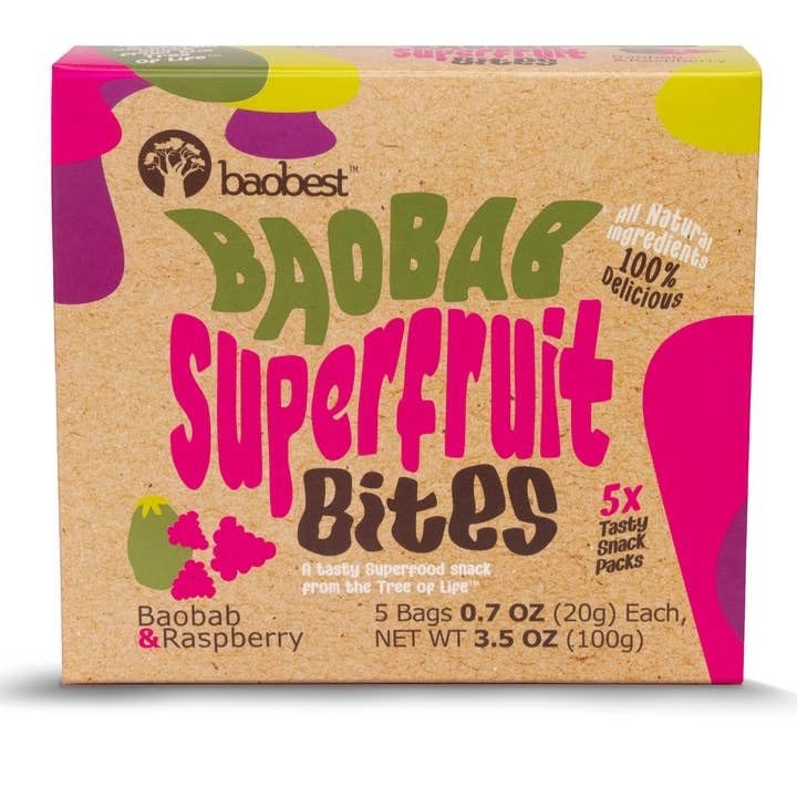 Baobest Raspberry Chews Snacks 3.5 oz (Pack of 6)