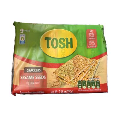 Tosh Sesame Seeds/Galleta - Bran and Sesame flavor - 9 units per pack - 7.94 oz/225g - IMPORTED FROM COLOMBIA