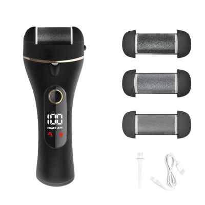 ZJchao Electric Foot Callus Remover Set Portable Rechargeable Pedicure Machine for Smooth Cracked Heels Dead Skin Remover Home Use Pedicure Tool Foot Care Kit Gold Pink Green Black (Black)