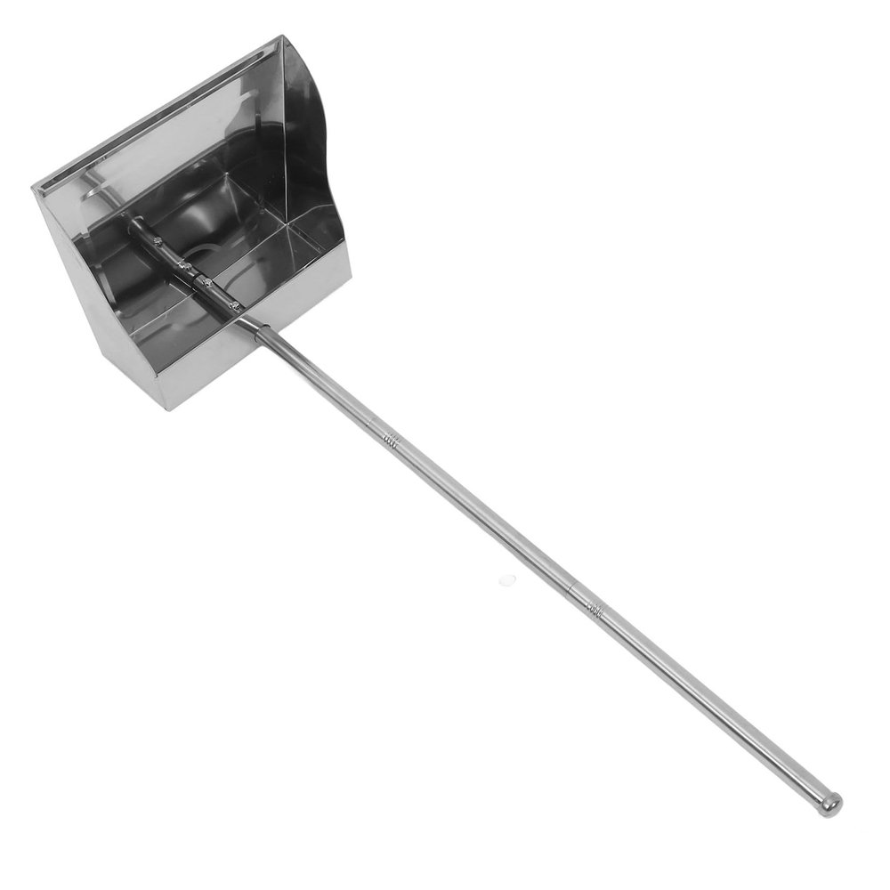 COLLBATH Heavy Duty Stainless Steel Dustpan with Handle, Wide Metal Ash Scoop for Household Cleaning, Tall Handheld Trash Shovel Suitable for Indoor and Outdoor Use