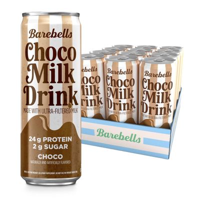 Barebells Choco Milk Drink 24g Protein, No Added Sugar*, High Protein Chocolate Shake, Ultra-Filtered Milk, Ready-to-Drink 11.2 fl oz (330ml), 12 Count