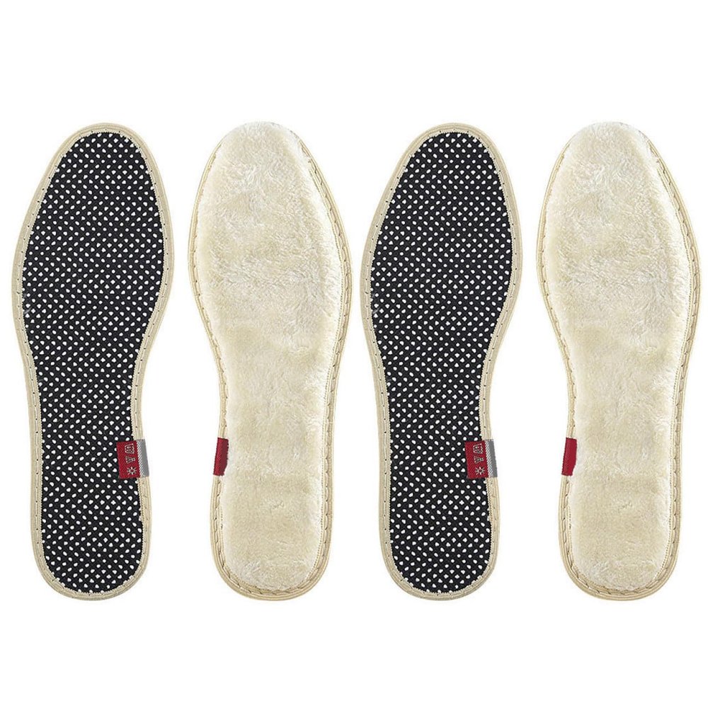 HOODANCOS 2 Pairs Thickened Warm Insoles Breathable Imitation Wool Plush Shoe Inserts for Winter Boots Slippers, Sweat-Absorbing Cushioned Shoe Pads for Men and Women Size 36