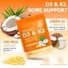 MXCZBSM Vitamin D3 K2 Supplement Softgel, D3 K2 Vitamin 10000 IU Supports Immune, Heart, Teeth & Bone Health, Easy to Swallow & Non-GMO, 120 Softgels view 3
