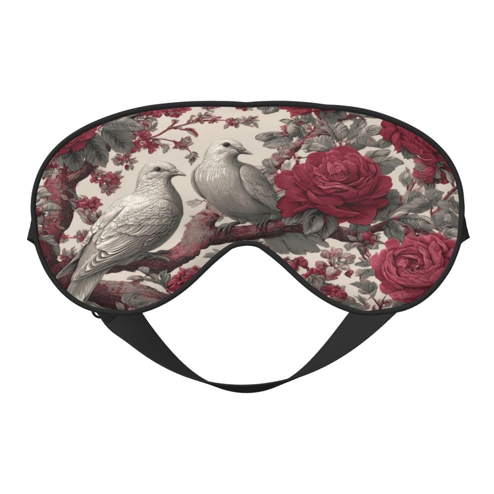 Beautiful Pink Rose Tree with Doves Wild Flowers Sleep Mask Eye Mask with Adjustable Strap, Eye Sleep Shade Cover Blocks Light for Women Men Airplane Travel Nap Meditation