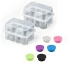 2 Pcs Peptide Case for Fridge,and 6 Pcs 3ml Vials Protective Vial Caps, Organizer Compact Portable Durable Storage Box,Peptide Holder, Storage Box Portable Compact Design view 1