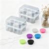 2 Pcs Peptide Case for Fridge,and 6 Pcs 3ml Vials Protective Vial Caps, Organizer Compact Portable Durable Storage Box,Peptide Holder, Storage Box Portable Compact Design view 3