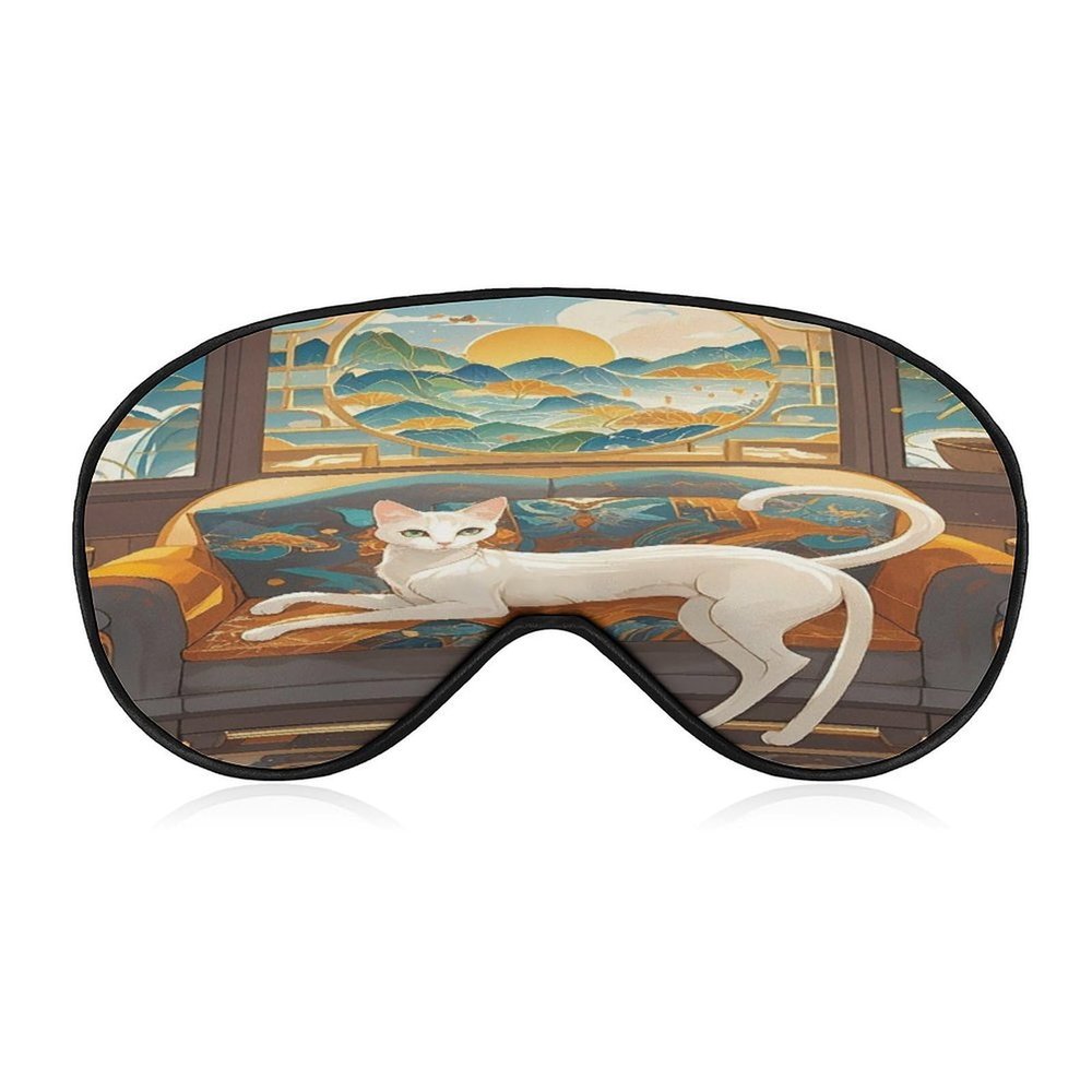 Felt Shiba Inu Sleep Mask for Men Women Complete Light Blocking Sleep Shade Cover Soft Breathable Comfortable Blindfold Night Eye Cover Adjustable Band Eye Mask for Sleeping