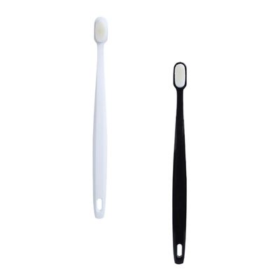 PLAFOPE Couples Soft Bristle Toothbrush 2pcs for Adults, Ultra Soft Gum Care Toothbrushes in White and Black, Sensitive Teeth Oral Hygiene for Home and Travel