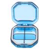 BESTYASH Portable Pill Organizer with 4 Blue Compartments Weekly Medicine Box for Travel and Daily Use Compact Pill Container with Moisture-Proof Seal view 1