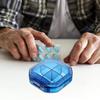 BESTYASH Portable Pill Organizer with 4 Blue Compartments Weekly Medicine Box for Travel and Daily Use Compact Pill Container with Moisture-Proof Seal view 4