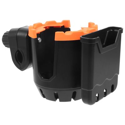 LIFKICH Walker Cup Holder for Rolling Walker and Bike Handlebar Detachable Black and Bright Cup and Phone Holder Rack for Outdoor Mobility Use
