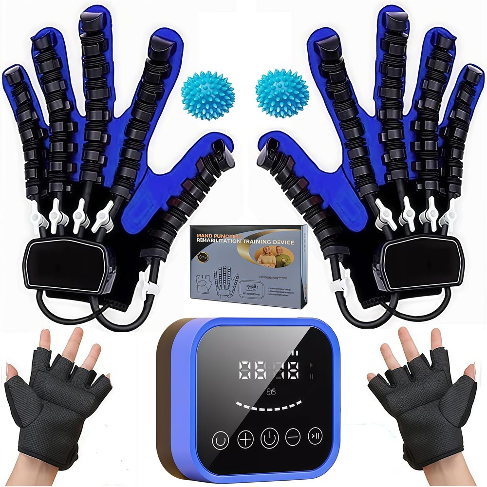 (Left+Right) Rehabilitation Robot Gloves, Robotic Hand Glove for Stroke Rehab, Stroke Hand Recovery Device, Finger Therapy Equipment.