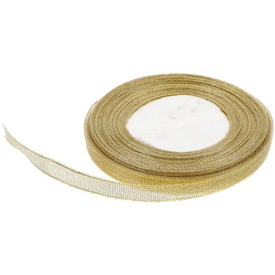Yardenfun Gold Glitter Jacquard Ribbon 1cm X 22m Thin Flat Glitter Ribbon for Wrapping Floral DIY Decorations