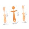 WRITWAA Silicone Toothbrush 3pcs Tongue Cleaning Tool Oral Cleaner Soft Toothbrush for Newborns Oral Care in Warm Orange view 2