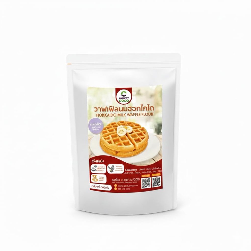 Hokkaido Milk Waffle Mix, Premium Japanese Style Instant Batter for Crispy and Fluffy Waffles, Easy to Prepare Breakfast Flour (1000g)