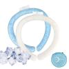 2 Pack Neck Cooling Tube with Insulated Bag, Wearable Cooling Ring, Relief for Summer and Hot Flashes, Reusable Ice Ring Neck Cooler Indoor Outdoor, Ice Ring Freezes Under 64 (White+Blue) view 1