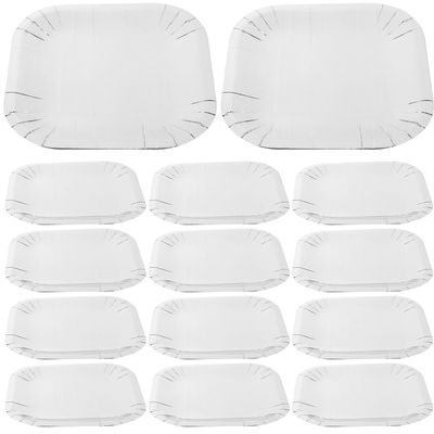 Vaguelly 40pcs Square Paper Plates Disposable Party Snack Food Tray White Cardboard Silver Coated 7-inch Party Tableware for Desserts and Cakes