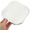 Vaguelly 40pcs Square Paper Plates Disposable Party Snack Food Tray White Cardboard Silver Coated 7-inch Party Tableware for Desserts and Cakes view 4