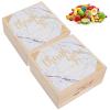 2 Set Wedding Wooden Gift Box with PVC Transparent Matte Candy Packaging Bag, Exquisite Pine Wood Jewelry Gift Box for Birthday Party Wedding Celebration (white gold marble) view 2