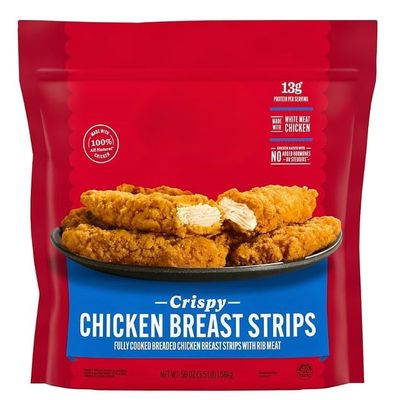 Frozen Crispy Chicken Strips , crispy chicken strips are a delicious addition to any meal. These chicken strips are made with all-natural white meat chicken with no preservatives, then breaded and seasoned to perfection. With 0 grams of trans fat and