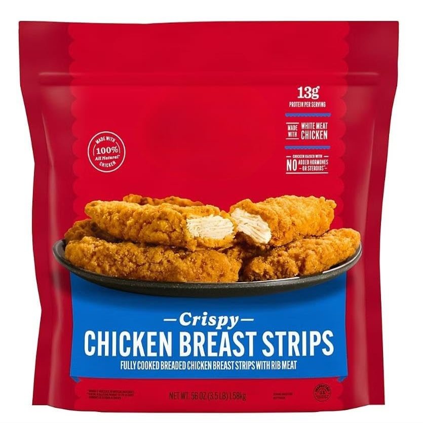 Frozen Crispy Chicken Strips , crispy chicken strips are a delicious addition to any meal. These chicken strips are made with all-natural white meat chicken with no preservatives, then breaded and seasoned to perfection. With 0 grams of trans fat and