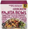 Chicken Fajita Taco Bowls are made with grilled chicken breast, chipotle fajita sauce, a grain blend, and fire roasted peppers. It's an all natural, protein packed recipe meal that's made quick in just minutes. This box contains three taco bowls. 3 P view 1