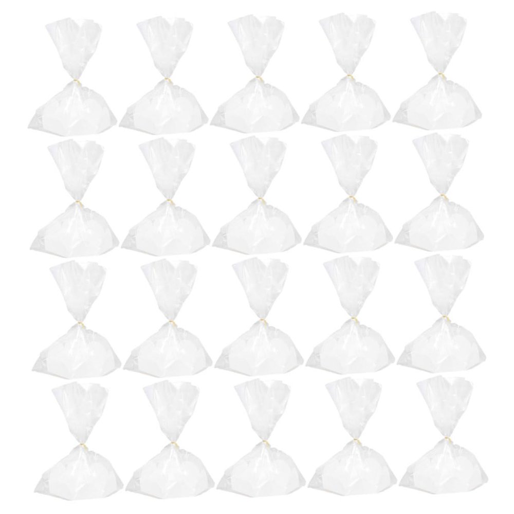 Beavorty 20 Sets 8-inch Cake Wrapping Cellophane Bags with Bottom Tray and Gold Twist Ties for Bakery Packaging and Homemade Treats