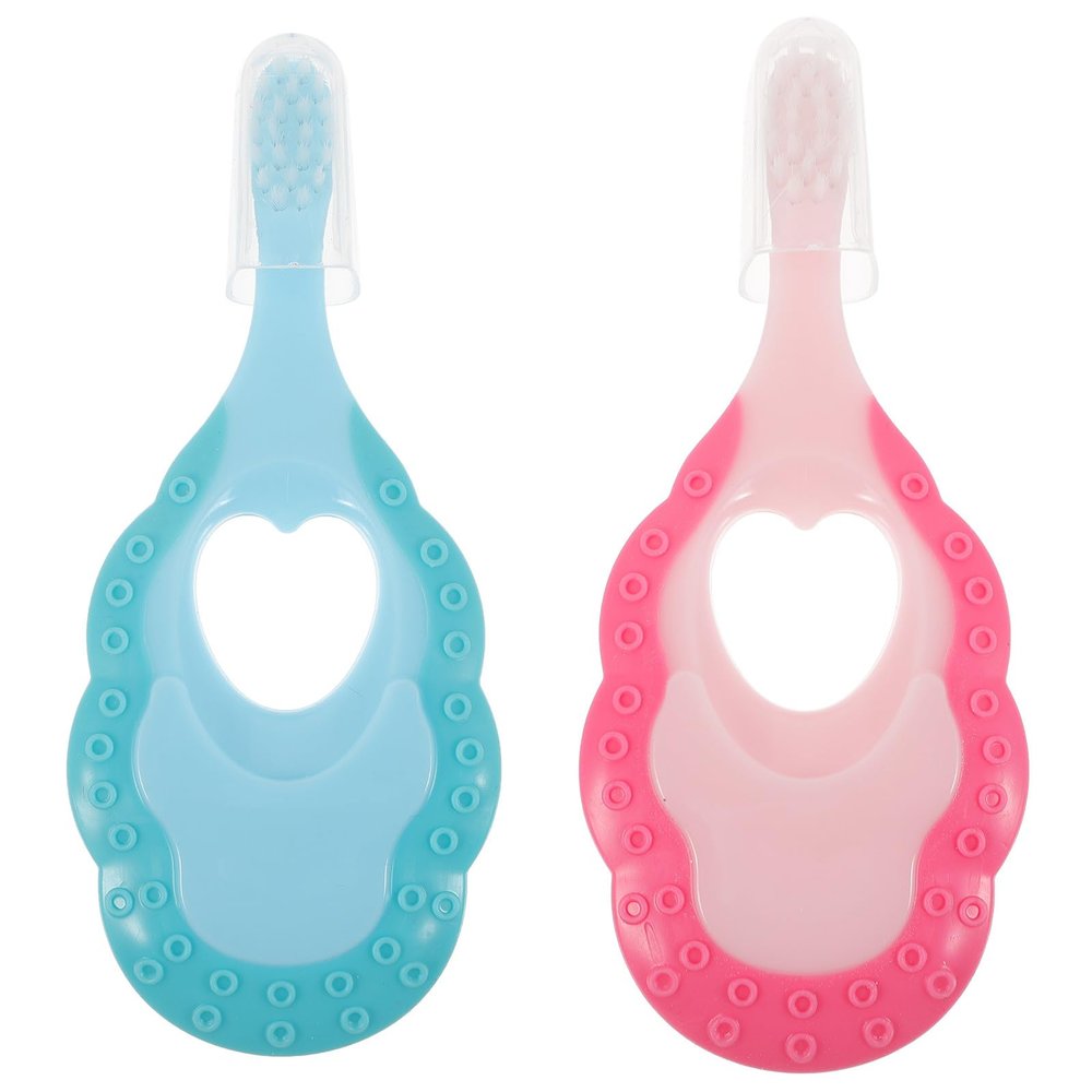 Veemoon Soft Bristle Toothbrush 2pcs Set for Ages 1-6, Manual Teeth Brush with Handle, Travel-Friendly Toothbrush for Everyday Oral Hygiene