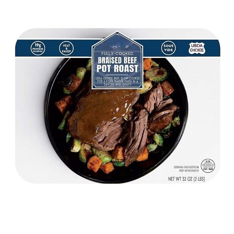 Fully Cooked Beef Pot Roast , USDA Choice Beef slow cooked until fork-tender in a homestyle gravy. This fully cooked entree is ready to eat - no prep work needed! Ruprecht's Pot Roast is tender and ready to pull to make multiple portions. Pair it eas