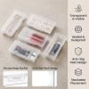 Kynigo 4 Pcs Cotton Swab Holder, Floss Pick Holder with Dustproof Lid, Clear Plastic Cotton Swab Container, Portable Travel Containers for Floss Picks Cottons Buds Hair Ties Small Items view 2