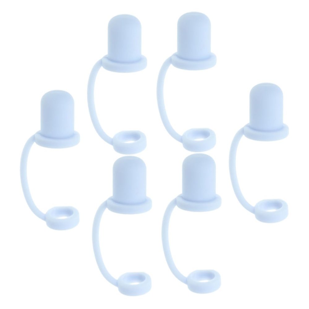 CLISPEED Silicone Straw Lids and Reusable Straw Caps 6pcs Thickened 9mm Soft Silicone Dustproof Plug for Coffee Cups and Tumblers
