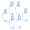 CLISPEED Silicone Straw Lids and Reusable Straw Caps 6pcs Thickened 9mm Soft Silicone Dustproof Plug for Coffee Cups and Tumblers view 1