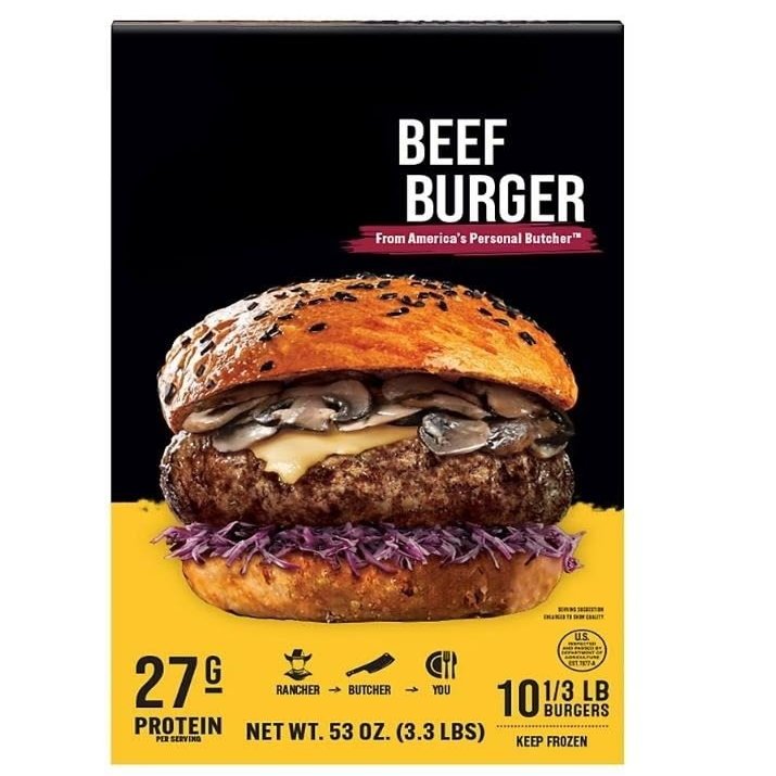 Beef Burger. Experience rich, melt-in-your-mouth flavor . Marbled, tender and crafted to redefine indulgence. This beef is sourced responsibly and their cutting edge technology creates burgers that ensure every bite is tender and juicy! This is glute
