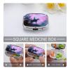 Horse Riding Silhouette Pill Box 2 Compartments Portable Travel Pill Case Mini Medicine Organizer for Pocket Purse Metal Waterproof Medicine Container Holder Vitamin Fish Oil view 3