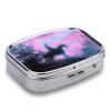 Horse Riding Silhouette Pill Box 2 Compartments Portable Travel Pill Case Mini Medicine Organizer for Pocket Purse Metal Waterproof Medicine Container Holder Vitamin Fish Oil view 4