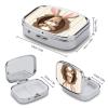 Easter Bunny Pill Box 2 Compartments Portable Travel Pill Case Mini Medicine Organizer for Pocket Purse Metal Waterproof Medicine Container Holder Vitamin Fish Oil view 2