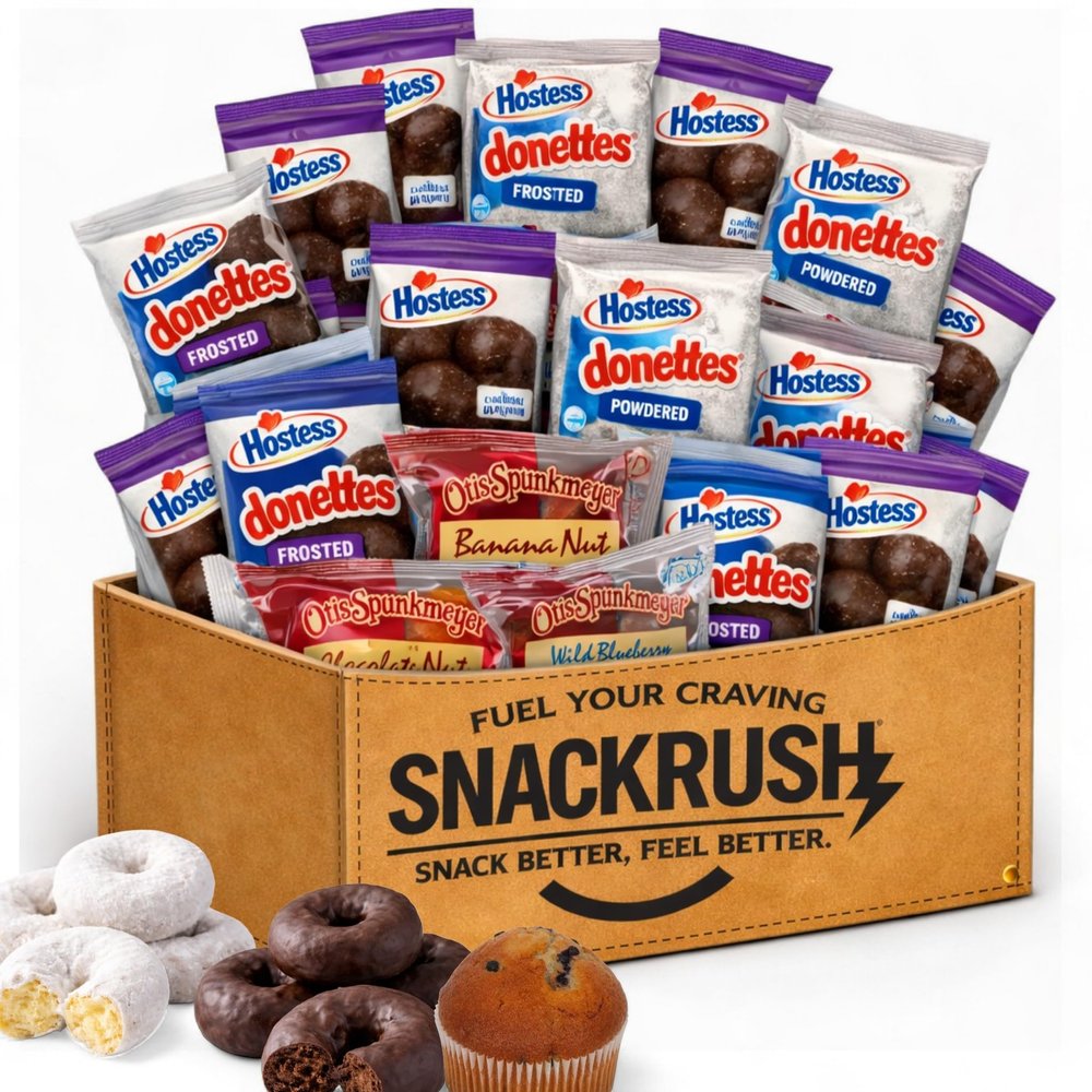 Donut & Muffin Variety Pack 35 Ct Assorted Mini Donuts and Soft Baked Muffins, Individually Wrapped Sweet Snack Box for Office School Travel Care Package Custom bundled by MOOCHI