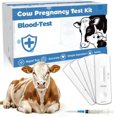 Bovine Pregnancy Test Kit (5 Tests) - Rapid Serum/Plasma Detection for Cows, Fast 5-20 Minute Results, High Sensitivity Early Pregnancy Monitoring for Dairy & Beef Cattle