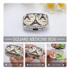 French Paris Tour Eiffel Tower Pill Box 2-Compartment Portable Travel Square Pill Case Daily Pill Holder with Store Vitamins Pocket Medicine Organizer for Office Home Fish Oil view 4