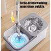 JBNCRYGD Spin Mop and Cleaning Bucket Set, Adjustable Handle Mop, Self-Twisting Mop Bucket, Cleaning Bucket with Mop Set for All Floors view 2
