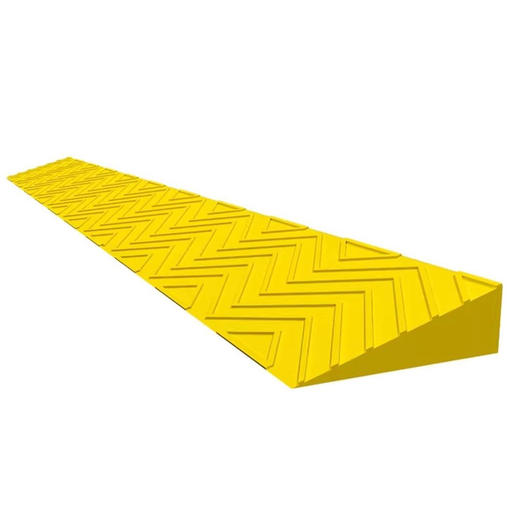 0.8-2.2 Inch High Indoor Plastic Threshold Ramp, Anti-Slip Wheelchair Ramp Easy Installation for Doorways Bathroom Bike Cleaning Robo(Yellow,4cm/1.6inch)