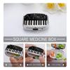 Metal Pill Organizer 2 Compartment Travel Pill Case with Mirror Waterproof & Leak-Proof Piano Keys with Musical Notes Pill Boxes for Daily Meds Vitamins Supplements Fits in Purse Pocket Bag view 4