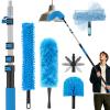 16FT Reach High Ceiling Duster Kits with 3-12FT Adjustable Pole - Includes Extra Long Duster, High Ceiling Duster, Rotatable Window Squeegee & Cobweb Duster for Ceiling Fans and Whole House Cleaning view 1