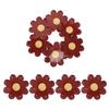GARVALON 10pcs Red Daisy Shaped Paper Plates 7 Inch Floral Disposable Party Plates for Birthday Spring Girl Shower Cake Dessert view 1