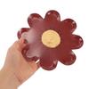 GARVALON 10pcs Red Daisy Shaped Paper Plates 7 Inch Floral Disposable Party Plates for Birthday Spring Girl Shower Cake Dessert view 3