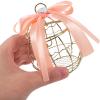 4pcs Light Gold Bird Cage Candy Boxes with Ribbon Hollow Party Candy Cases for Wedding Banquet Favor for Guest view 4