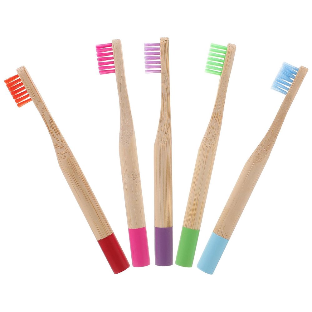 LIFKICH s Charcoal Toothbrush Set 5pcs Soft Bristles Wooden Handle Ergonomic Toothbrushes for Daily Use Portable Wear-Resistant Teeth Brush Random Color